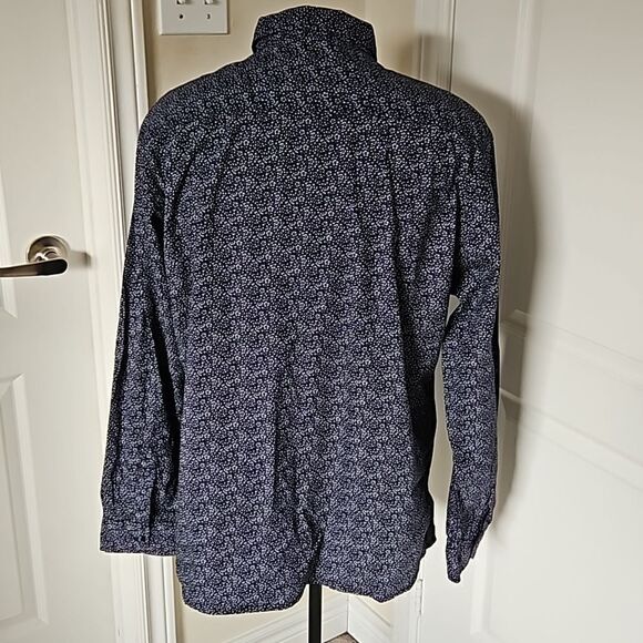 Tailored Recreation Men's Button Down Long Sleeves Cotton Shirt Navy Blue 2XL - Picture 4 of 16